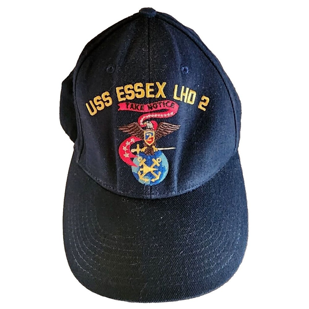USS Essex LHD 2 Black Baseball Cap Style Hat The Corps Santa Barbara, California